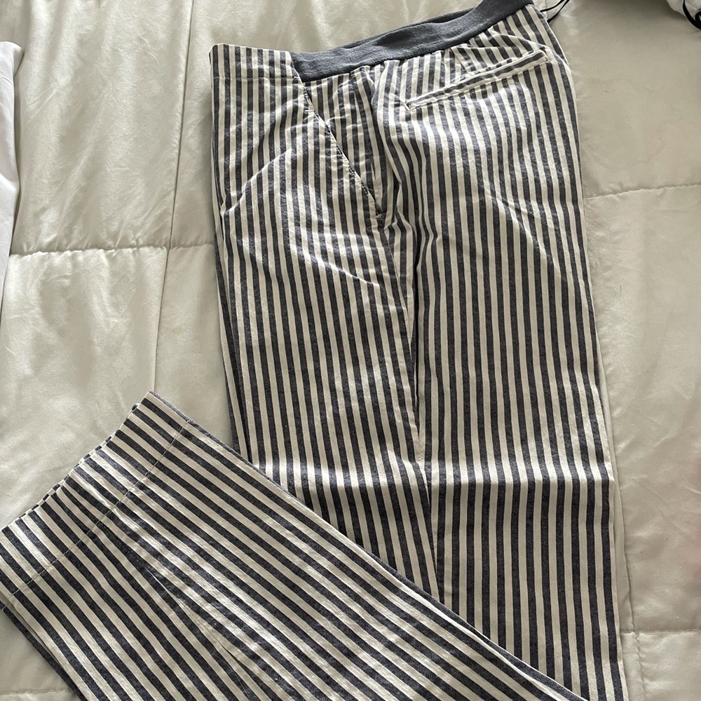 Blue and white stripped trousers